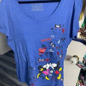 Disney Blue Short Sleeve Cartoon Tee